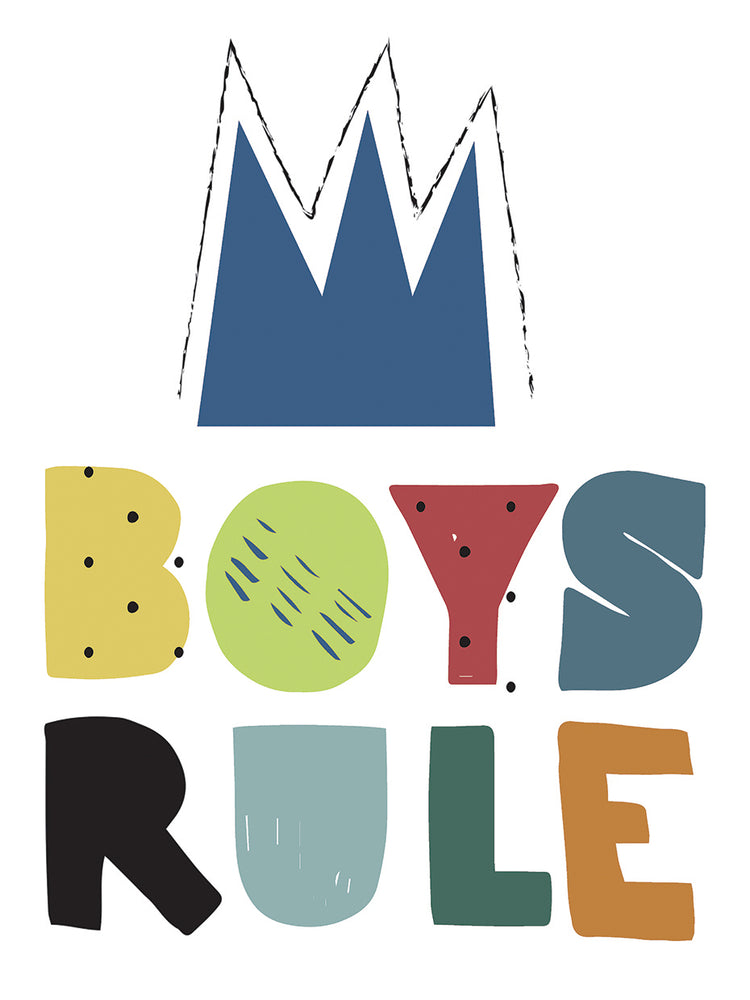 Boys Rule 2 handcrafted art work on canvas or framed canvas prints by Nikki Chu 