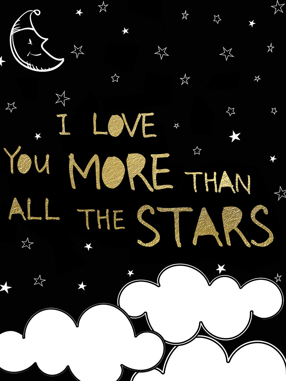 Love You More Than Stars handcrafted art work on canvas or framed canvas prints by Nikki Chu 