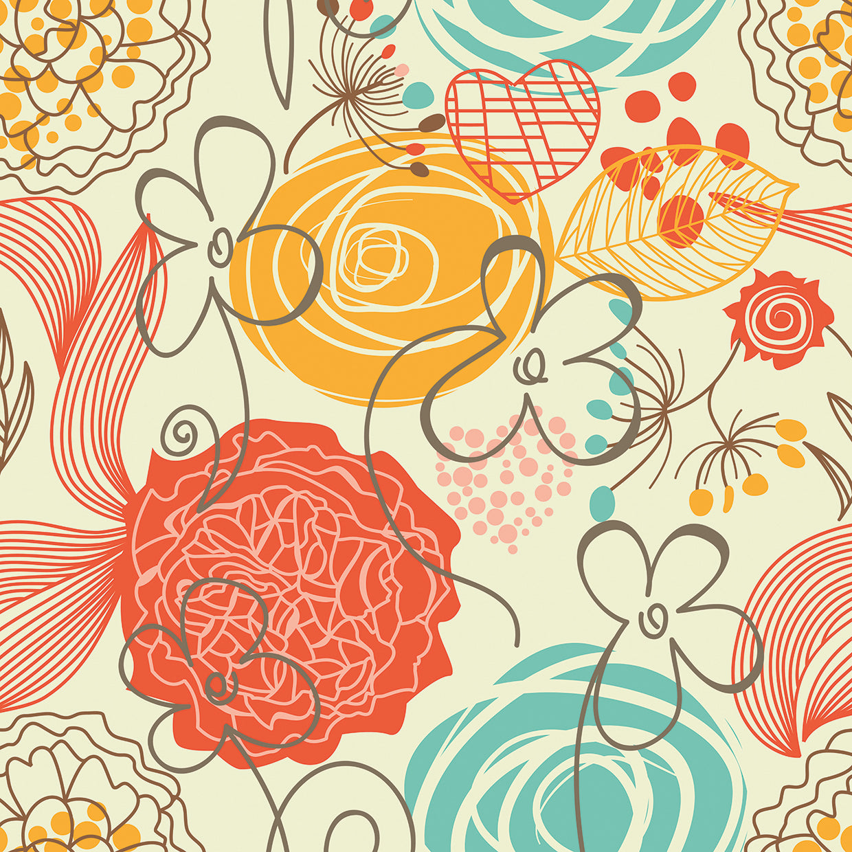 Arte de la lona del patrón floral del jardín maravilloso