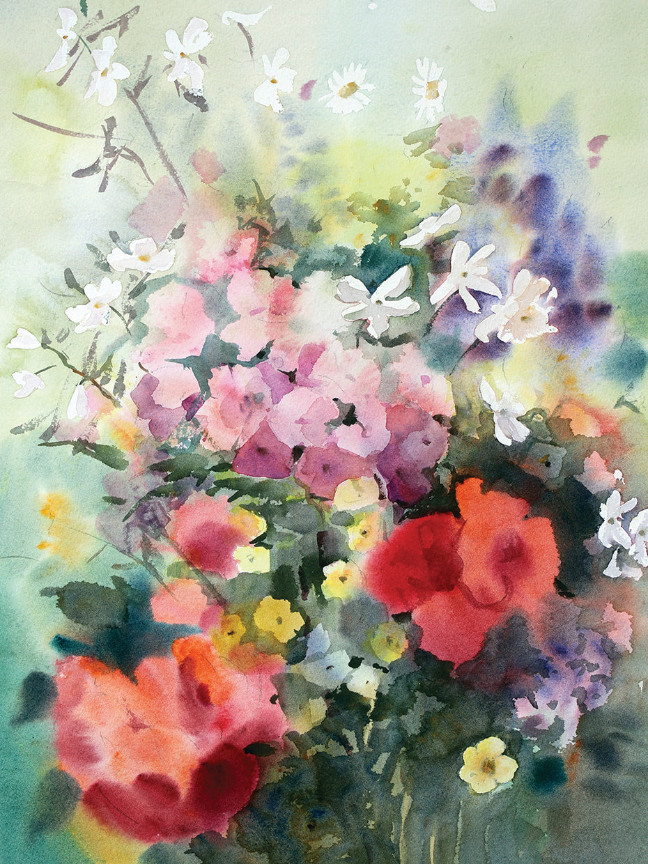 Arte de la lona de las flores del jardín de la alegría de la primavera
