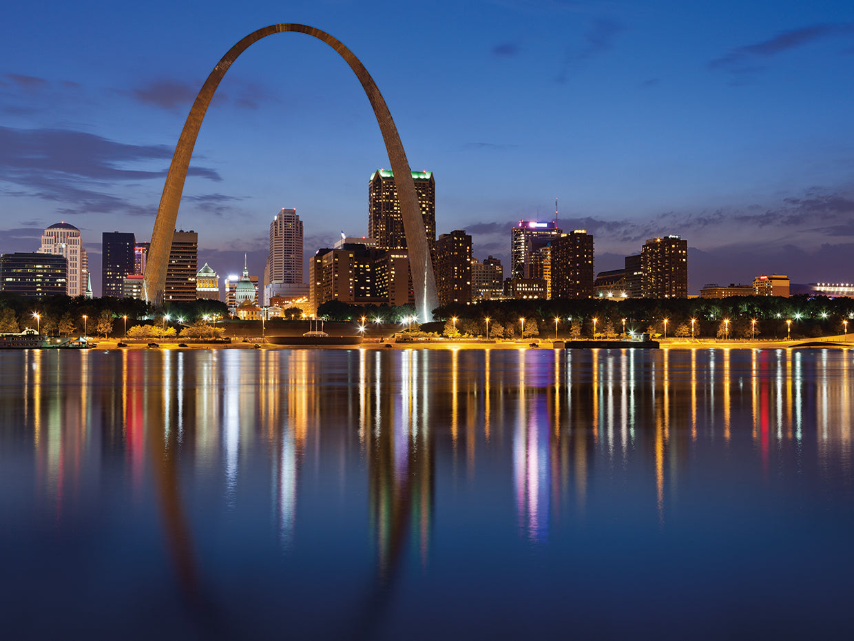 Arte de la lona del arco del crepúsculo de Saint Louis