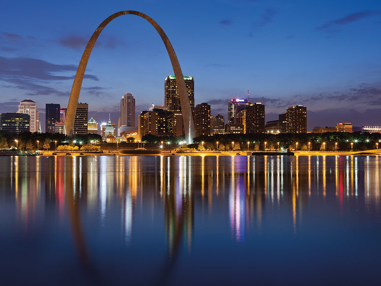 Arte de la lona del arco del crepúsculo de Saint Louis