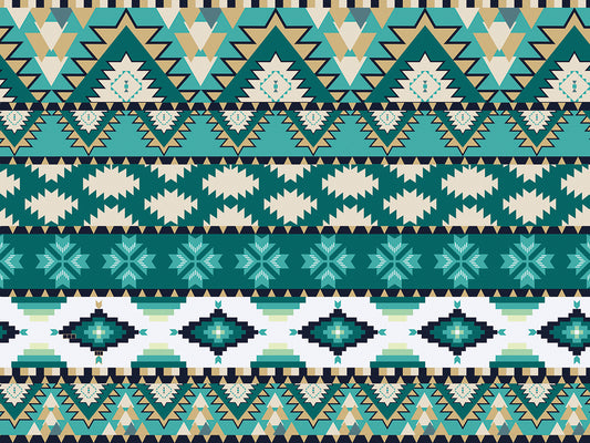 Aztec Teal Sweater Pattern Canvas Art