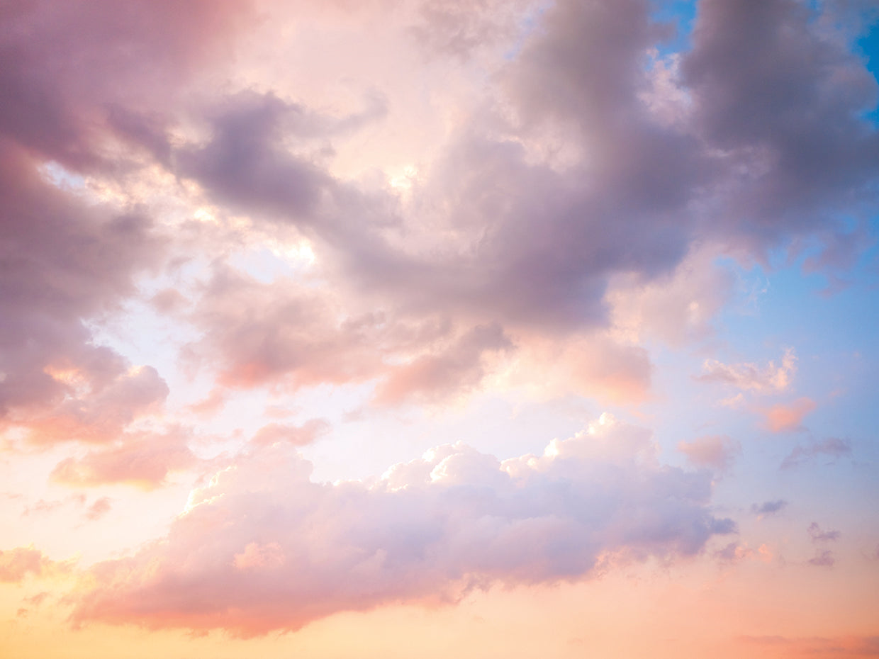 Arte de la lona de las nubes rosadas de Perwinkle