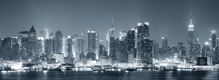 Arte en lienzo con destellos de Silver Shore de Nueva York