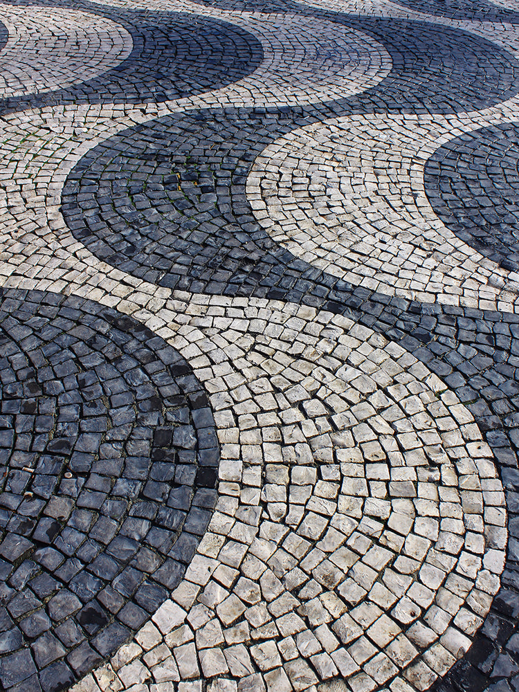 Arte de la lona de las curvas del pavimento de Portugal