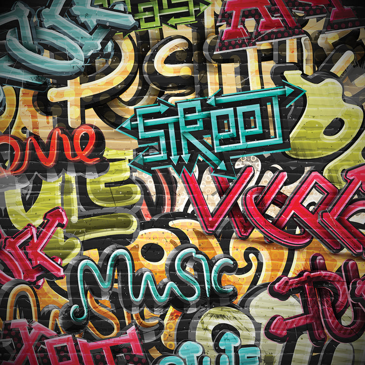 Palabra en el arte de la lona de la pintada de la calle