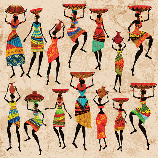 Dazzling Tribal Dancers Canvas Art
