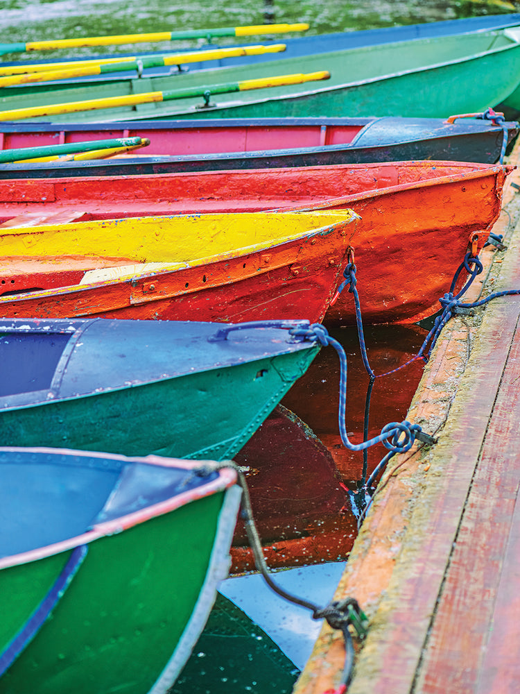 Rainbow Row of Rowboats