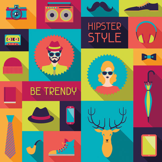 On Trend Hipster Colors Canvas Art