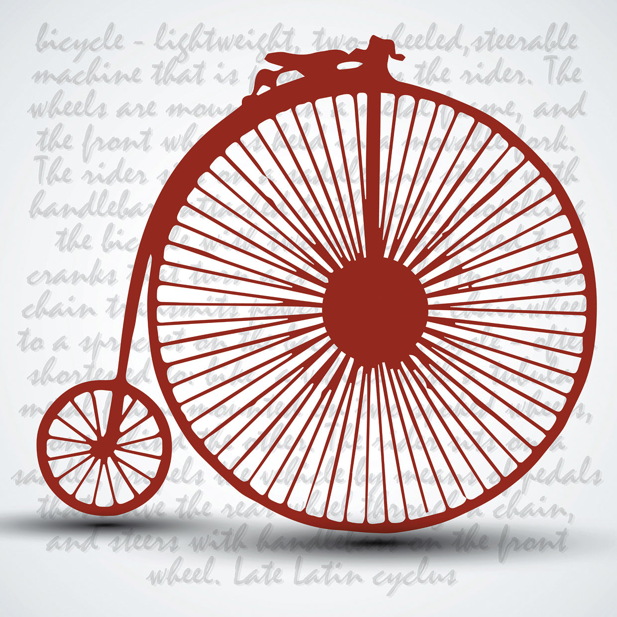Arte retro de la lona de la bicicleta grande roja