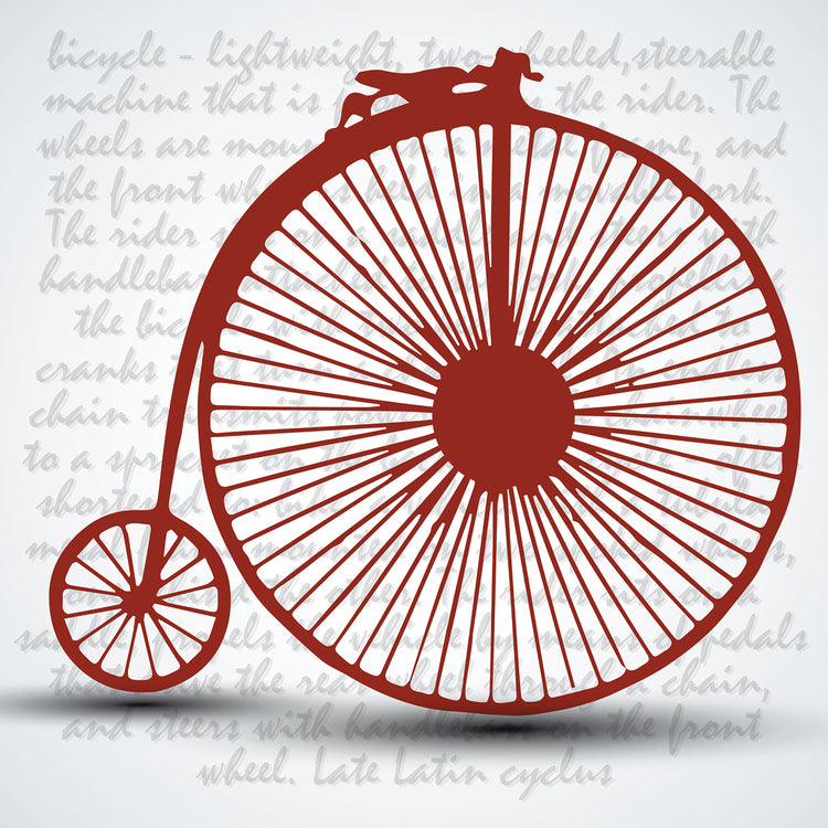 Arte retro de la lona de la bicicleta grande roja