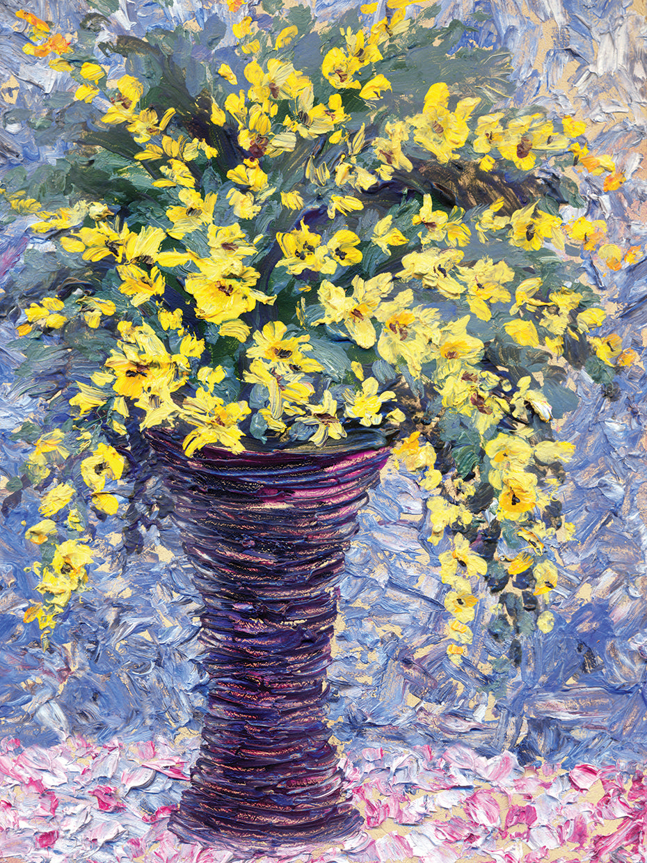 Golden Garlands Purple Vase