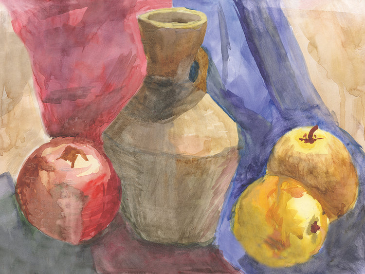 Fresh Fruits and Fabric Still Life
