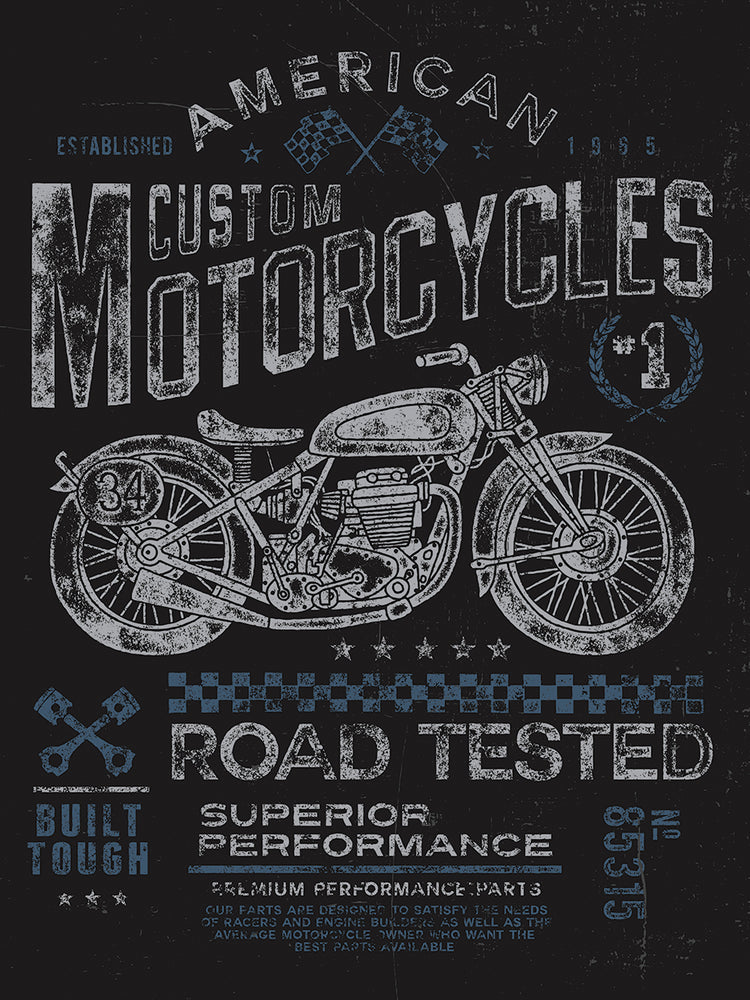 Arte de la lona del cartel de la motocicleta personalizada
