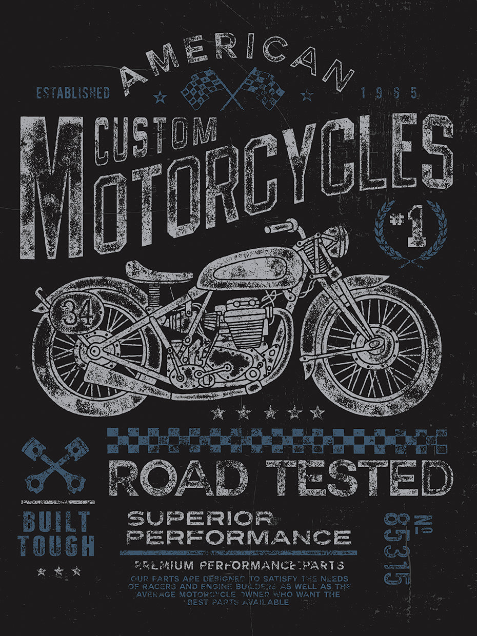 Arte de la lona del cartel de la motocicleta personalizada