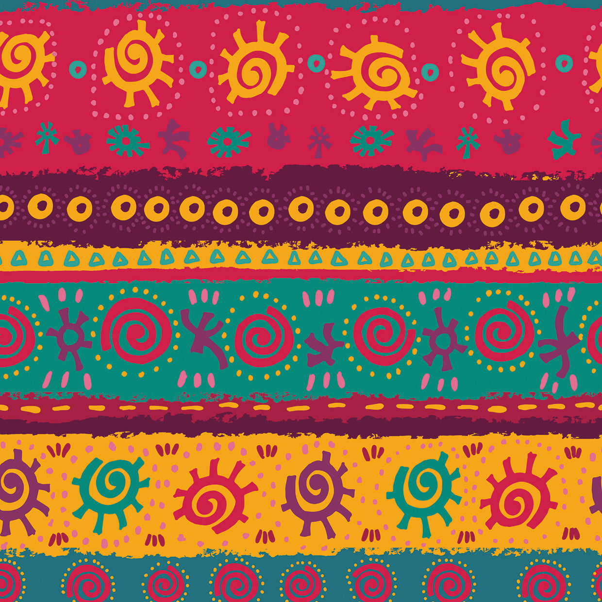 Bright Symbols Aztec Pattern by DP Gallery | FineArtCanvas.com ...