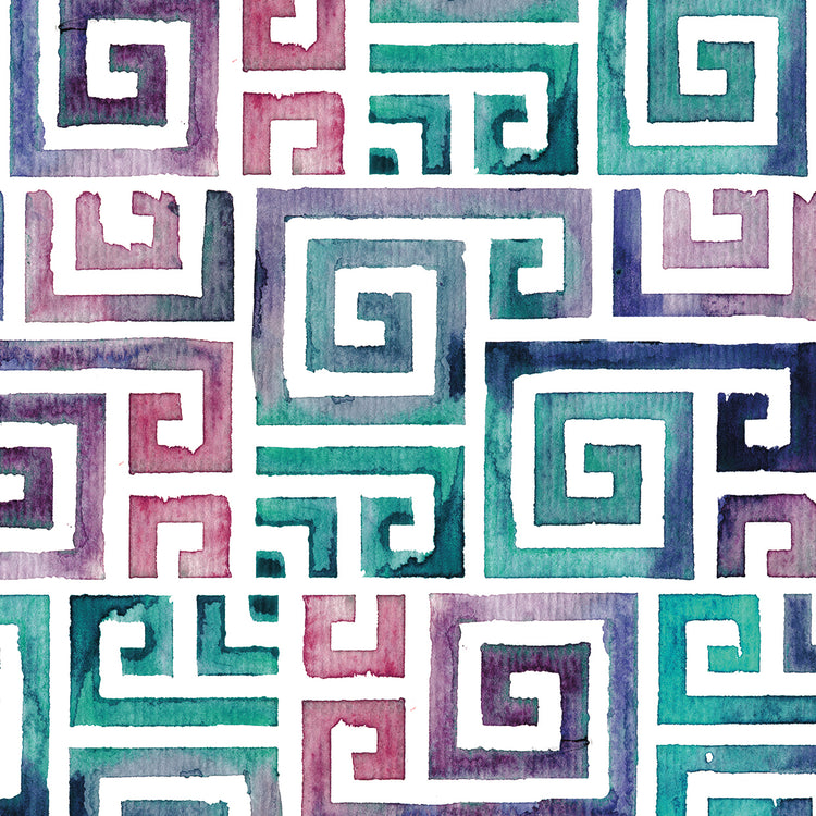 Purple Teal Tribal Maze