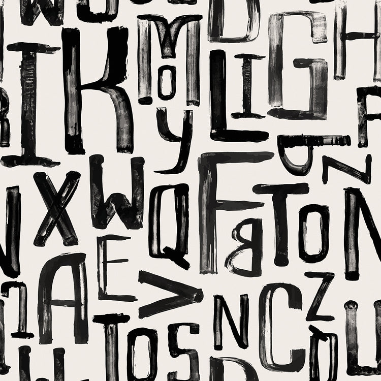 Arte de la lona de las letras del marcador negro grande