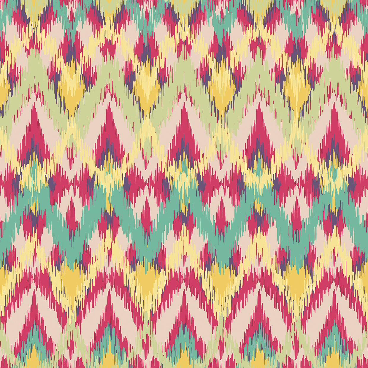 Ikat Pink Peaks Patrón Lienzo Arte