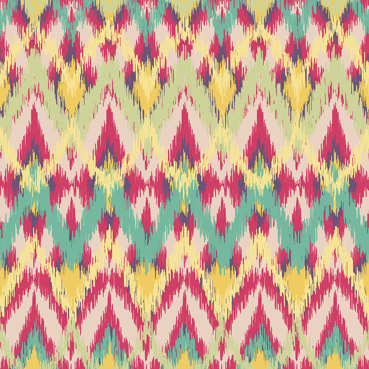 Ikat Pink Peaks Patrón Lienzo Arte