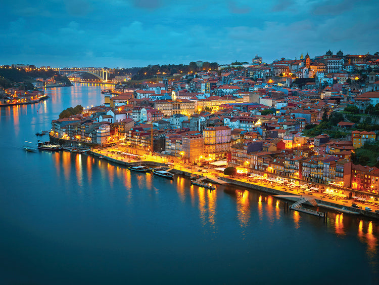 Portugal Sunset Harbor Lights