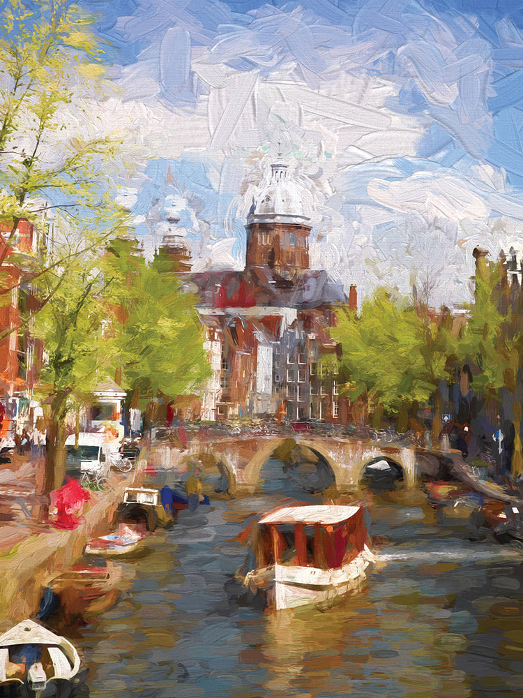 Arte de la lona del recorrido del canal de Amsterdam