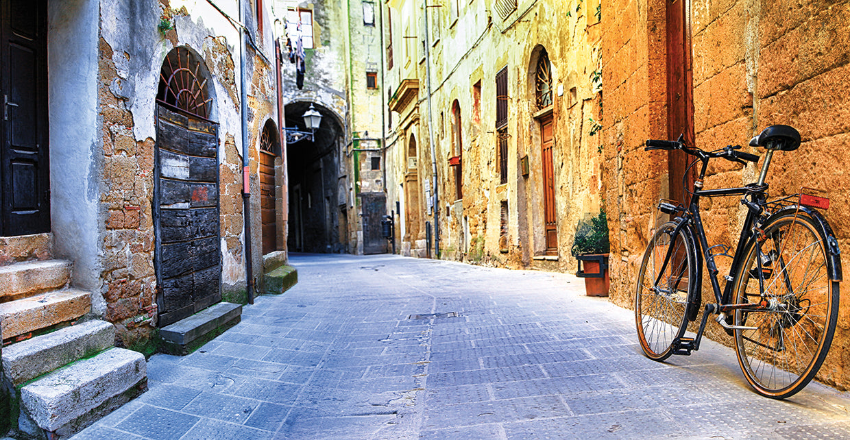 Leaning Bike in Italian Village
