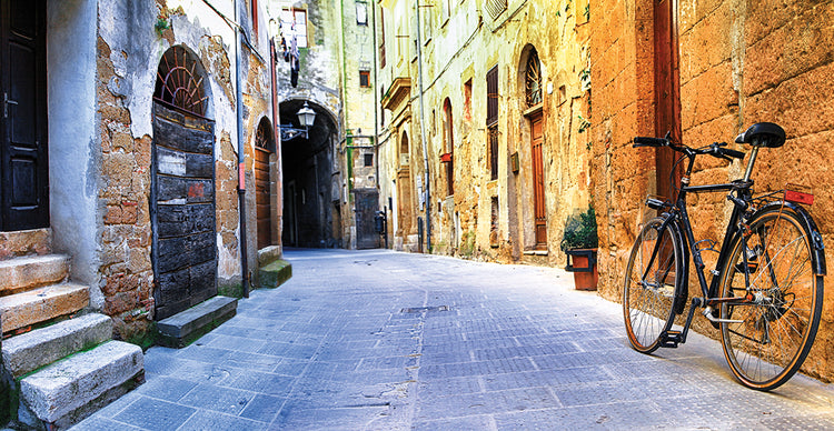 Leaning Bike in Italian Village
