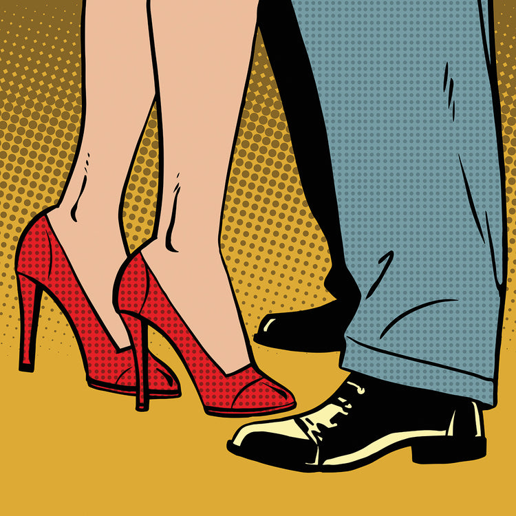 Arte de la lona de la danza de la pareja del arte pop
