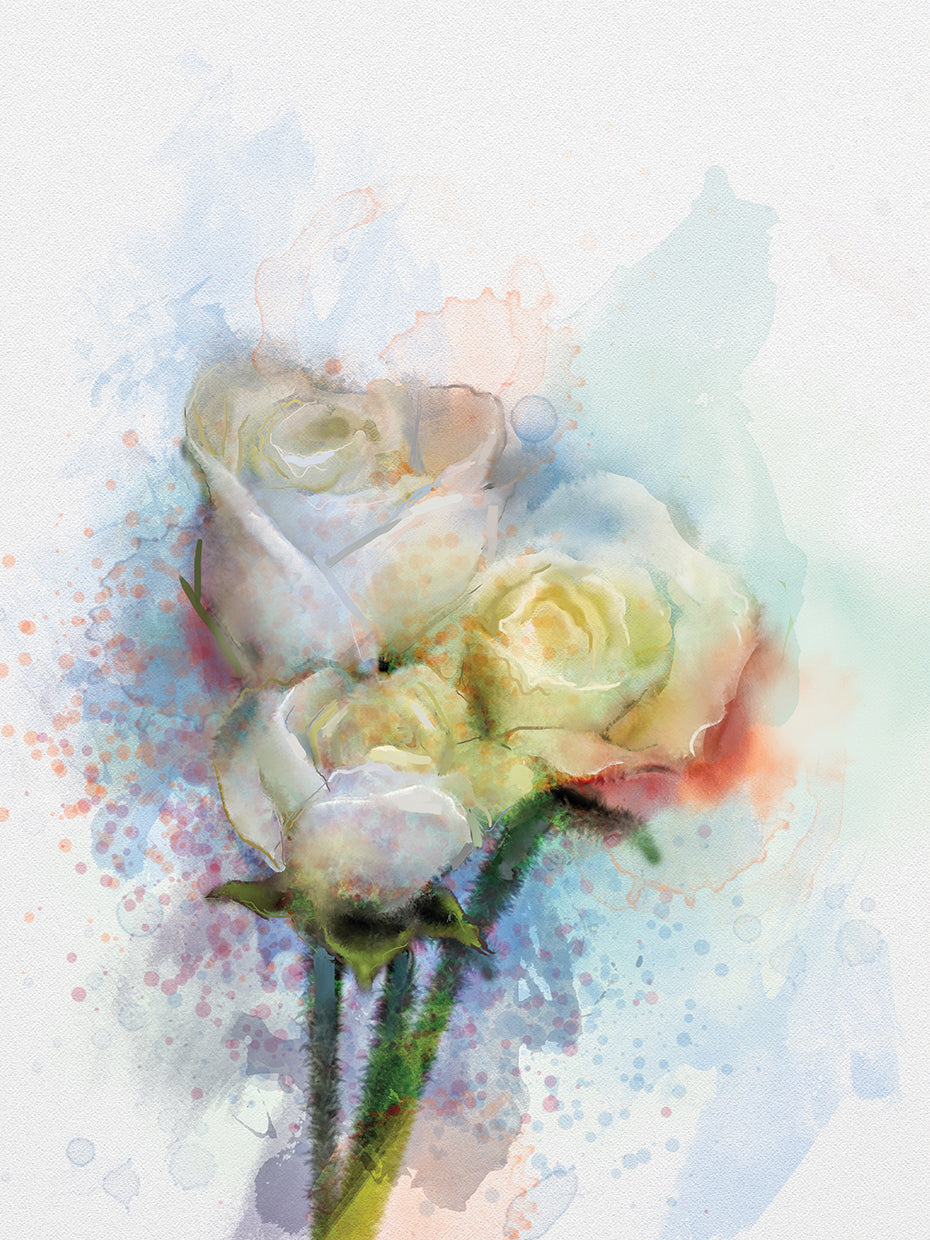 Cuadro en lienzo Splash of Color Rose Trio