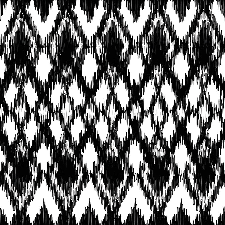 Arte de lienzo con patrón de enrejado negro Ikat