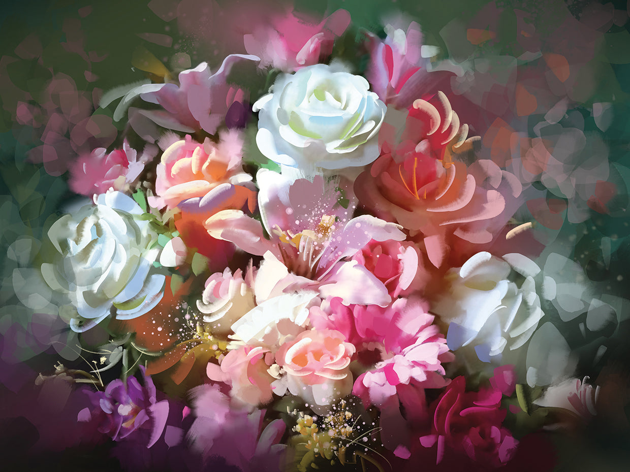 Arte de la lona del ramo de la boda de junio