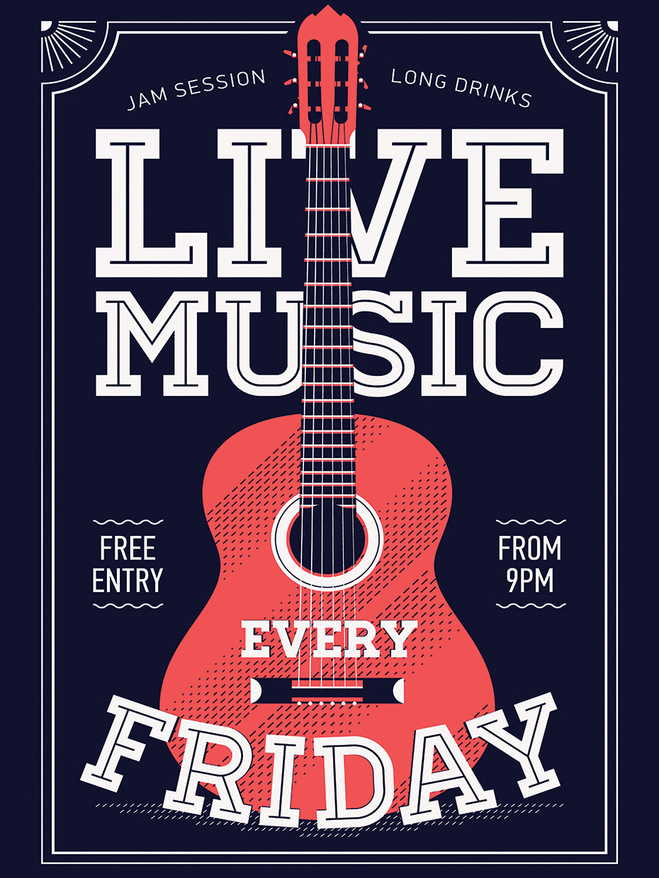 Friday Music Guitar Poster