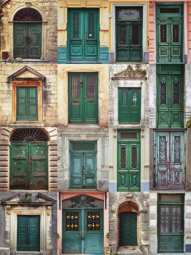 Lienzo Puertas turquesa y verde azulado