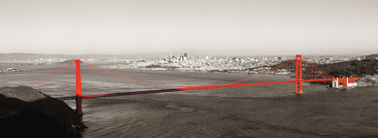 Golden Gate Orange sobre lienzo gris