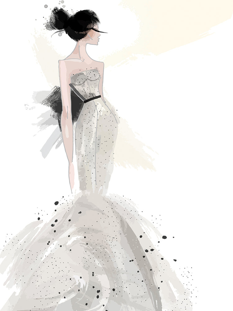 Silver Sequin Ball Gown Wall Art by DP Gallery