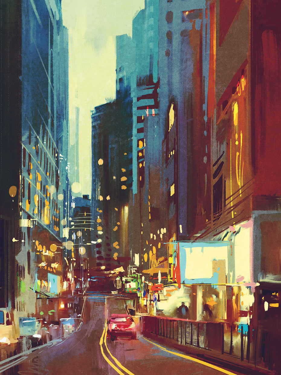 Arte en lienzo de Drive Down Color Avenue
