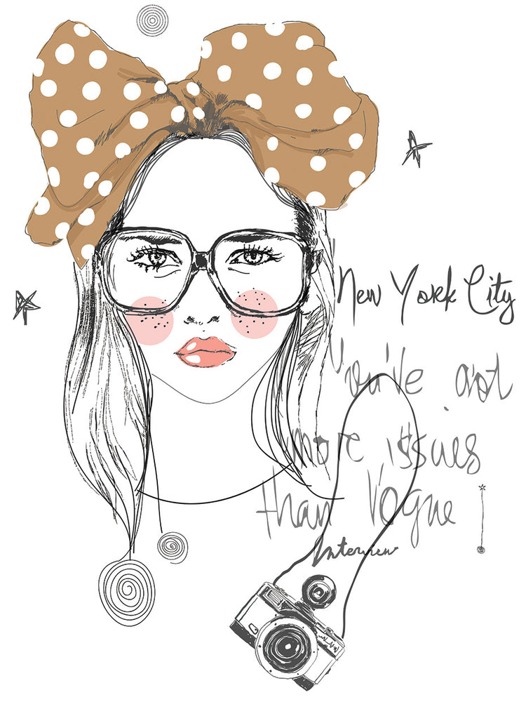Arte de la lona del bosquejo de la muchacha de la moda de NYC