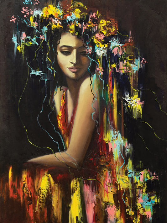 Persephone Floral Goddess Canvas Art