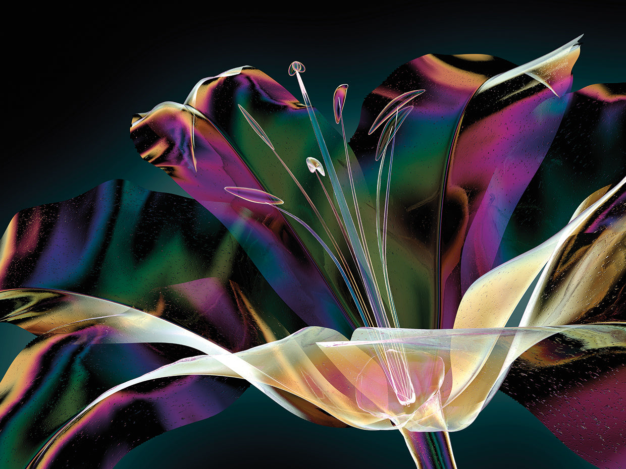 Arte de la lona del lirio de cristal del arco iris