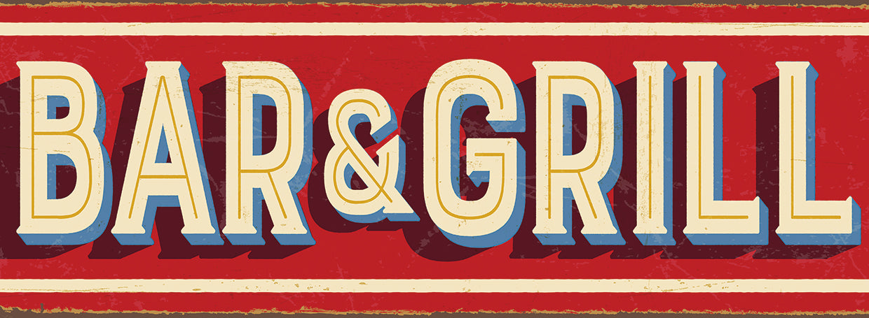 Red Bar and Grill Sign