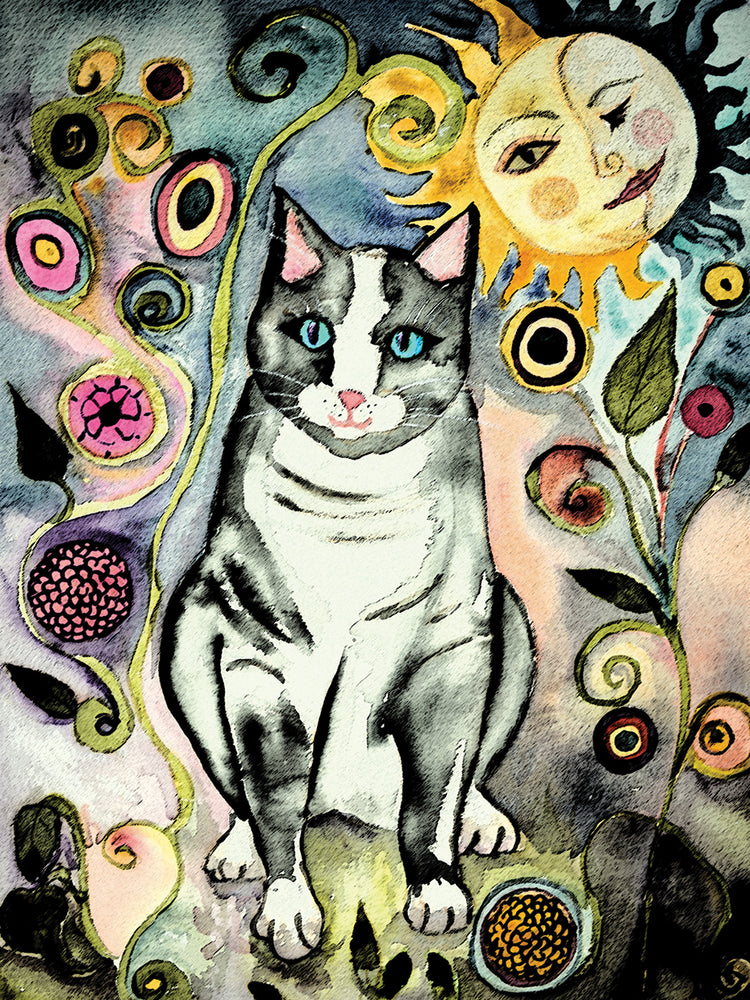 Sun Moon Grey Cat
