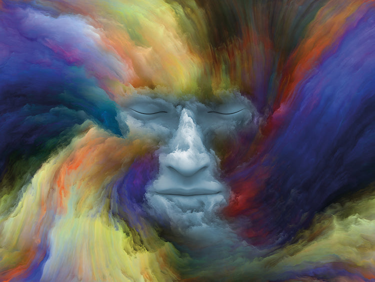 Arte de la lona de la niebla de la mente de los polvos del color