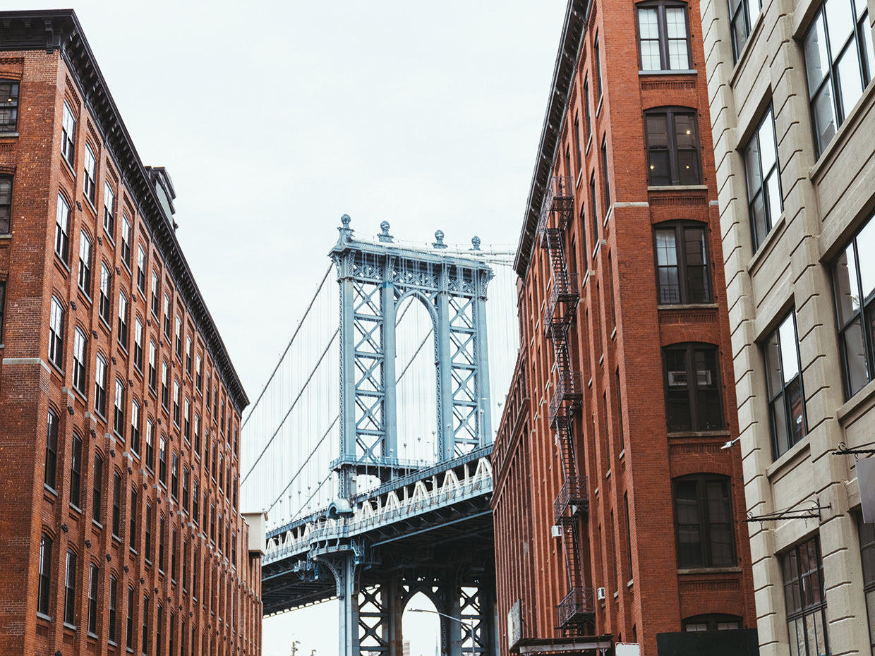 Arte de la lona del puente de Brooklyn de la vista del inconformista