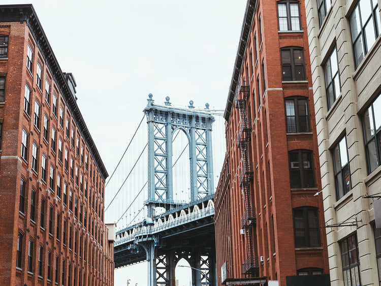 Arte de la lona del puente de Brooklyn de la vista del inconformista