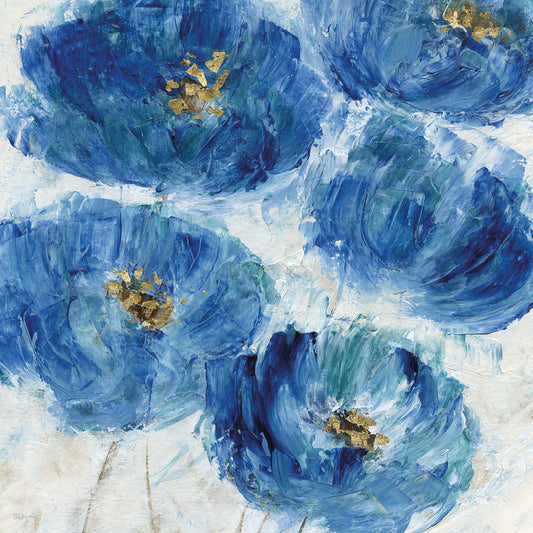 Blue Floral Fleck Canvas Print