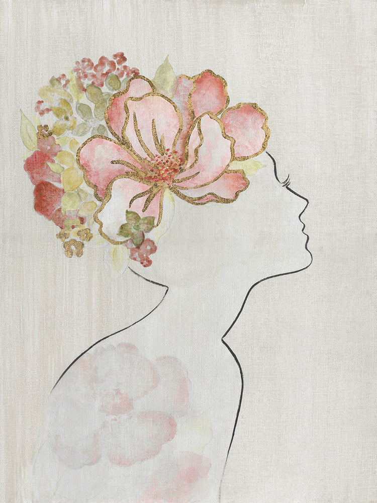 Silueta floral de moda I Lienzo