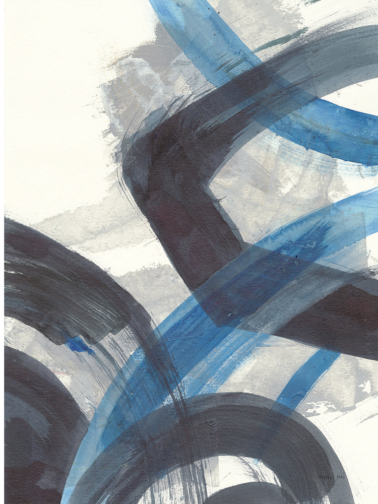 Blue Brushy Abstract I