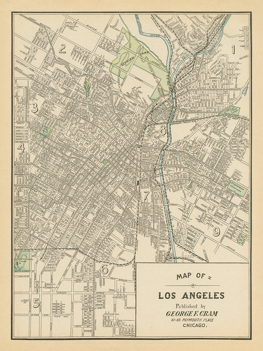 Map of Los Angeles Canvas Print